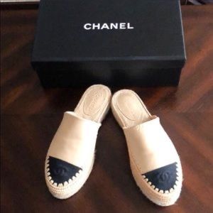 Chanel slip on espadrilles worn lightly